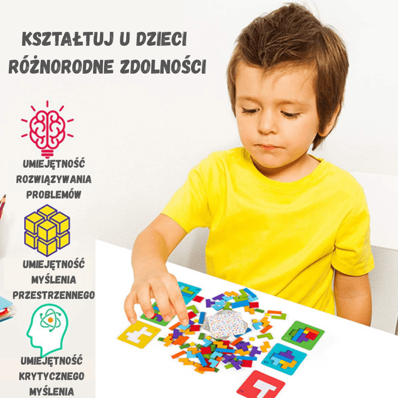 Make it Quick - Stymulujące łamigłówki Tangram, gra koncentracyjna dla dzieci.